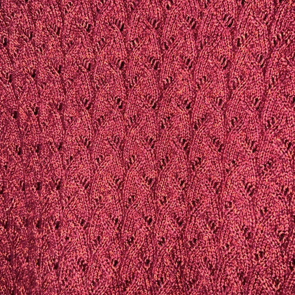 JC Penney Burgundy Open Weave Cable Knit 3/4 Sleeve Scoop Neck Sweater - XL - Picture 11 of 11